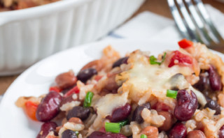 Cheesy Rice and Beans Casserole