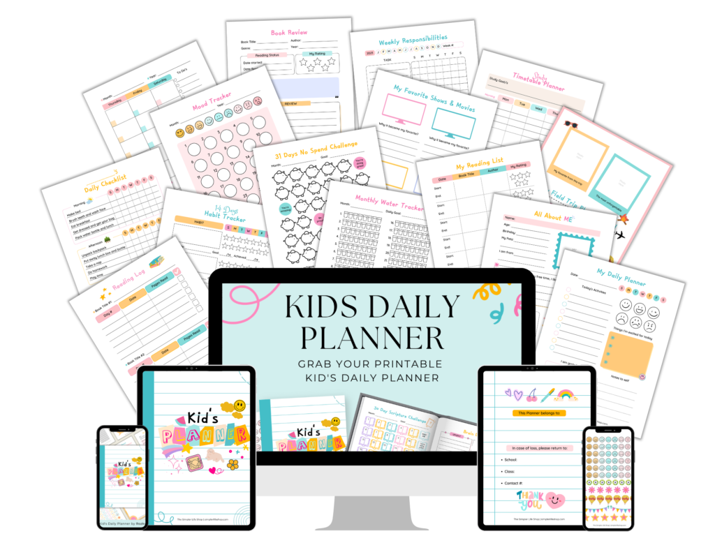 Kid's daily planner