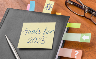 Black planner with goals for 2025 - How to Trust God and Plan for the Life You Want in 2025